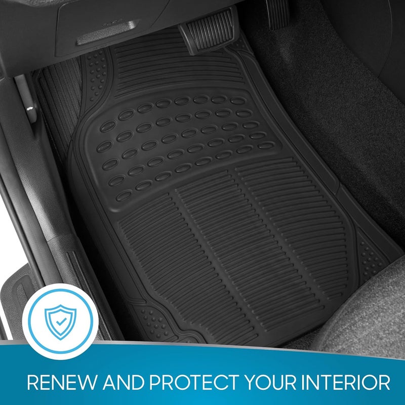 Heavy-Duty Rubber Floor Mats for Cars - All Weather, 4-Piece Set, Universal Fit - Image 4