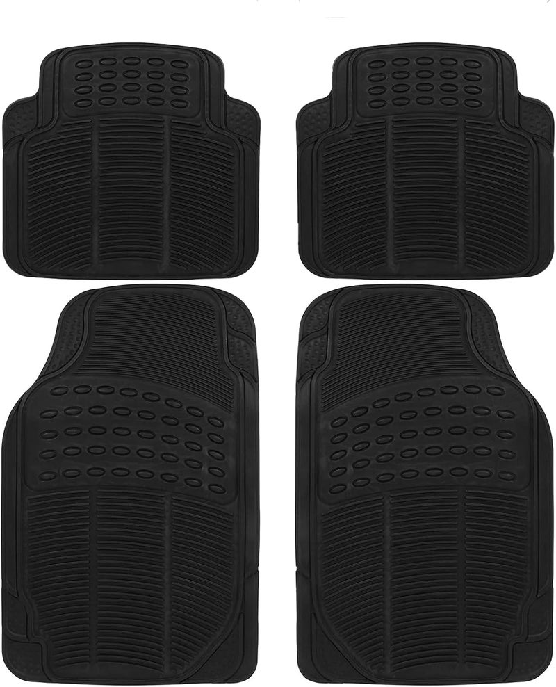 Heavy-Duty Rubber Floor Mats for Cars - All Weather, 4-Piece Set, Universal Fit - Image 1