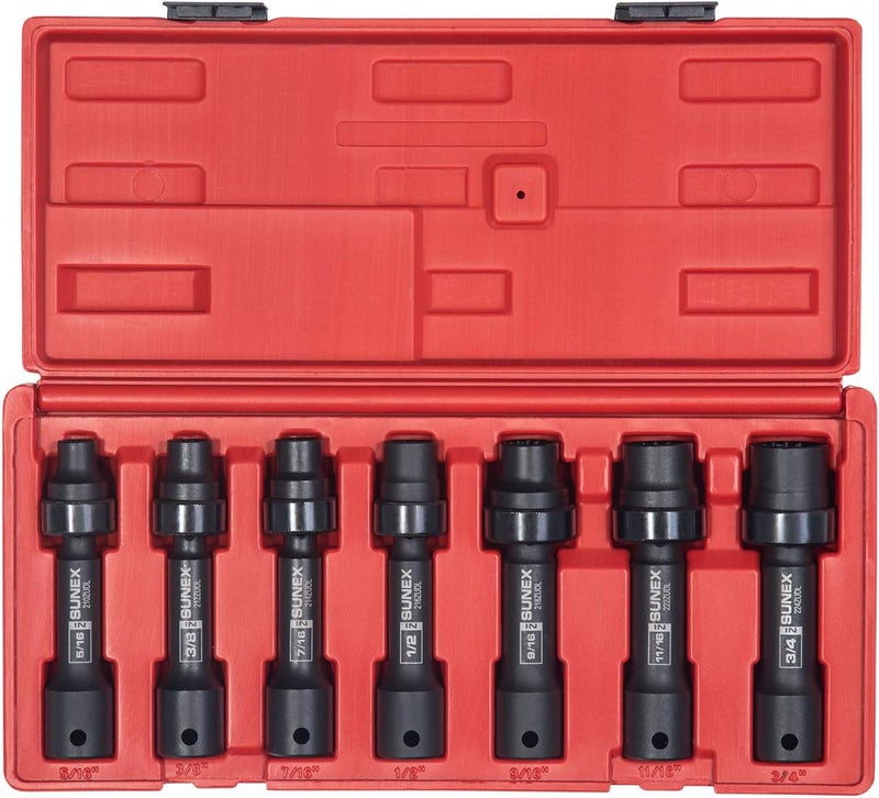 Sunex 2696 1/2-Inch Drive SAE 12-Point Driveline Socket Set, 7 Piece - Image 1
