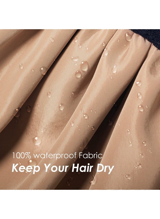 Auban Extra Large Shower Cap for Braids, Double-Layer Waterproof Reusable Satin Lining XL Shower Cap for Women Long Hair, Locs, perms (khaki) - Image 3