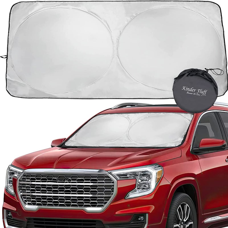 الكبريت Sulfar 1 قطعة الزجاج الأمامي ظلة قابلة للطي نافذة أمامية للسيارة الظل الشمسي لمعظم السيارات الرياضية شاحنة سيارات الدفع الرباعي أفضل غطاء عاكس درع حراري يحافظ على برودة سيارتك كبيرة