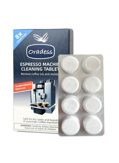 oradess Machine Cleaning Tablet 8 Count Professional Espresso Machine Cleaner Descaling Tablets for Coffee Machines, Steam Ovens, Ovens, Ranges  - Image 1