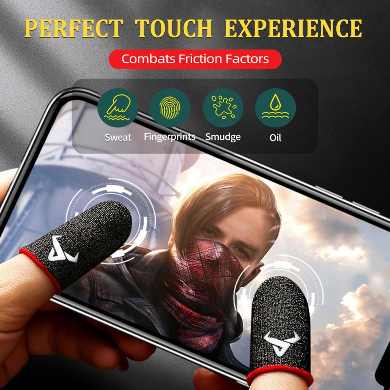 WXRWYPW 8 Pack Finger Sleeves for Gaming,Thumb Sleeves for Mobile Gaming,Anti Sweat,Ultra Thin,0.3mm Silver Fiber,Suitable for Most Gamers,Gaming Finger Gloves for PUBG COD Dedales Gamer,Covers - Image 5