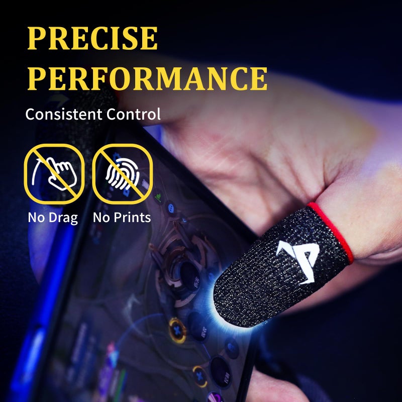 WXRWYPW 8 Pack Finger Sleeves for Gaming,Thumb Sleeves for Mobile Gaming,Anti Sweat,Ultra Thin,0.3mm Silver Fiber,Suitable for Most Gamers,Gaming Finger Gloves for PUBG COD Dedales Gamer,Covers - Image 4