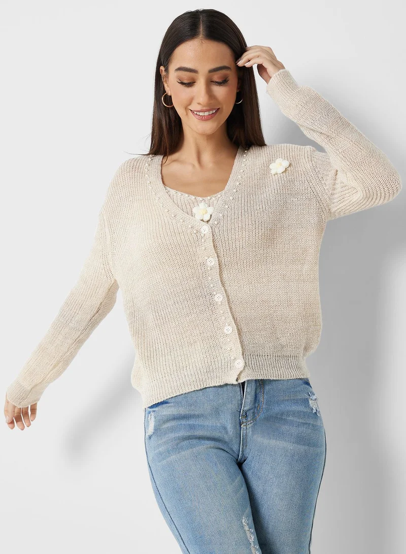 Ginger Two Piece Cardigan With Inner for Women | Best Price KSA
