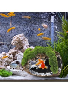 rocooart 2 Broken Barrel Fish Tank Decoration and Rest Leaves, Fish Tank Accessories Decoration Resin Betta Fish Hide Hole, Fish Tank Decoration Rest Skin For Small Animal Games.  - Image 2