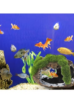rocooart 2 Broken Barrel Fish Tank Decoration and Rest Leaves, Fish Tank Accessories Decoration Resin Betta Fish Hide Hole, Fish Tank Decoration Rest Skin For Small Animal Games.  - Image 3