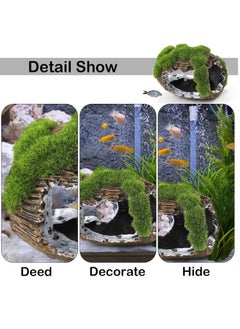 rocooart 2 Broken Barrel Fish Tank Decoration and Rest Leaves, Fish Tank Accessories Decoration Resin Betta Fish Hide Hole, Fish Tank Decoration Rest Skin For Small Animal Games.  - Image 4