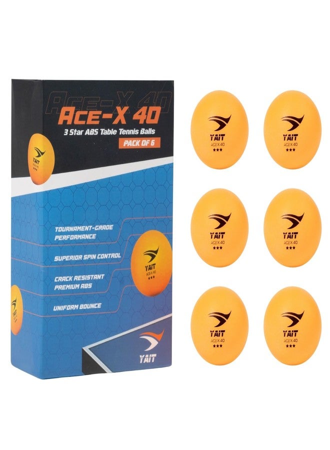 YAIT Ace-X 40 (Pack of 6) | 3-Star Table Tennis Balls | ITTF Standard ABS Plastic TT Balls | Seamless & Durable | High Performance Spin & Bounce | Tournament-Quality - Image 2