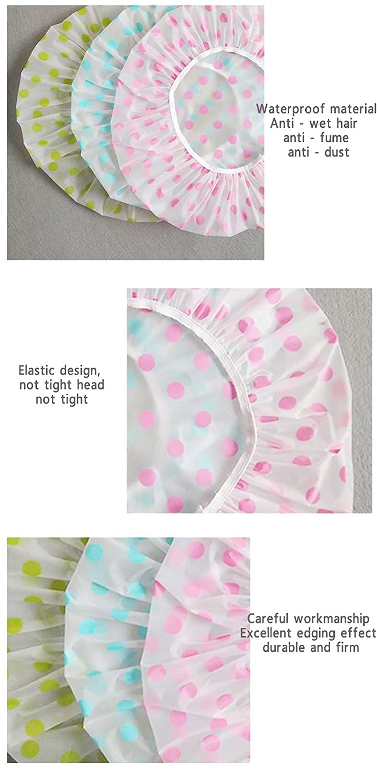 Sileni (PACK OF 3) Shower Caps For Women Reusable Waterproof Caps For Homes, Spas, Salons, Hair Treatment, Beauty Parlors. (Multicolor) - Image 2