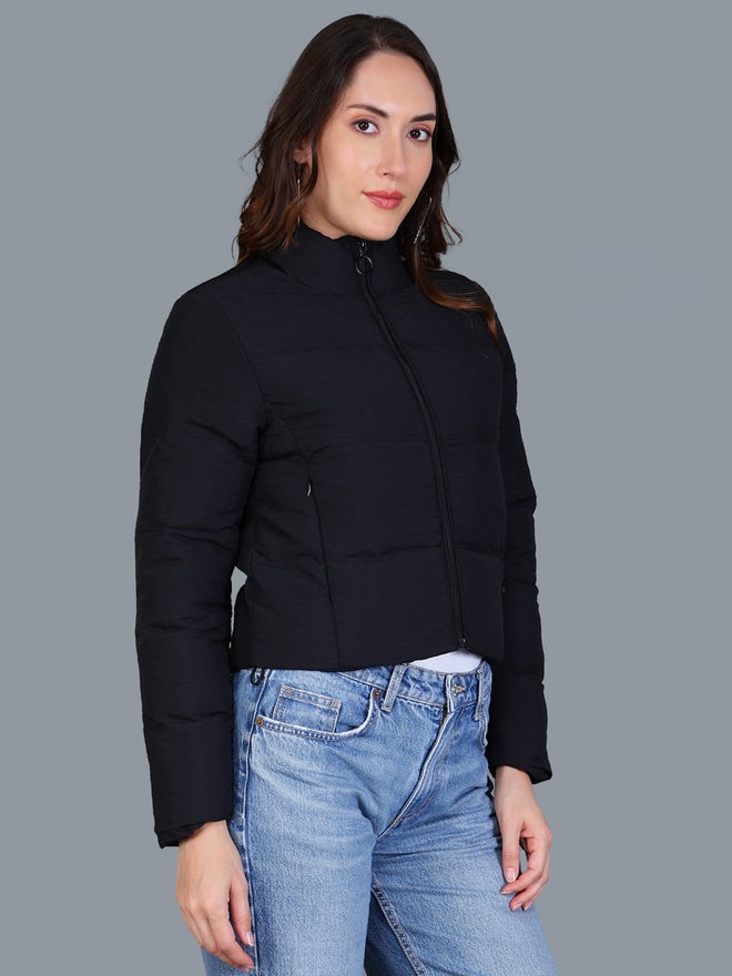 Fort Collins Women Black Quilted Crop Jacket - Image 4