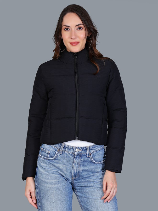 Fort Collins Women Black Quilted Crop Jacket - Image 1