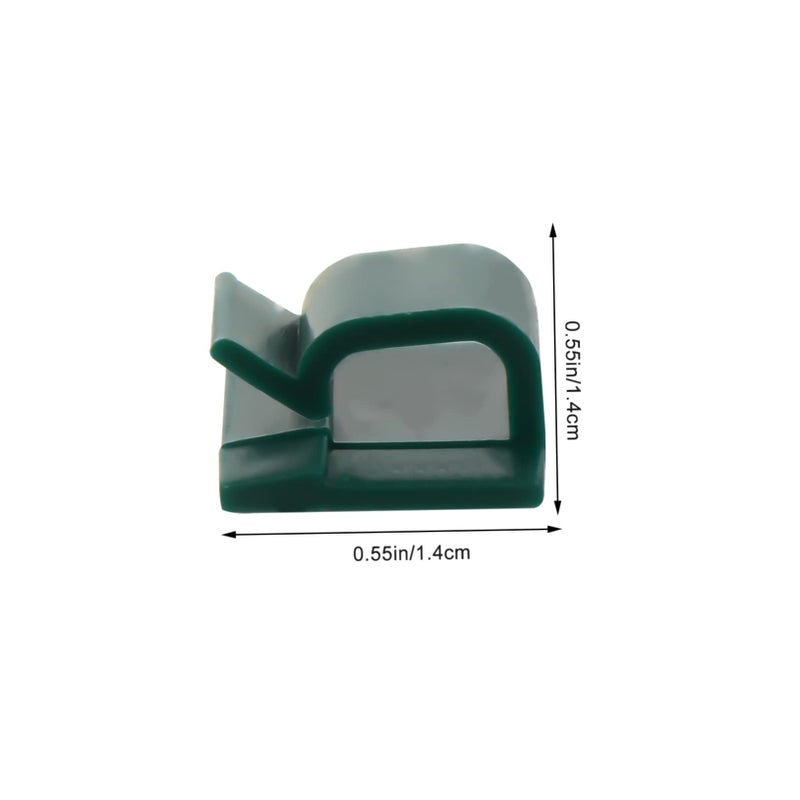 Green Self Adhesive Cord Clips 100pcs Wire Organizer for Home Office and Car Use - Image 3