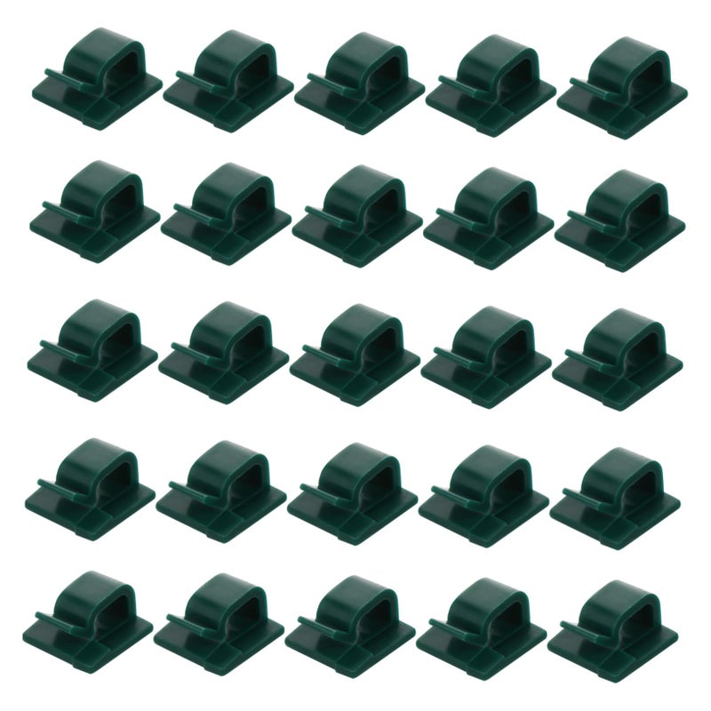 Green Self Adhesive Cord Clips 100pcs Wire Organizer for Home Office and Car Use - Image 2