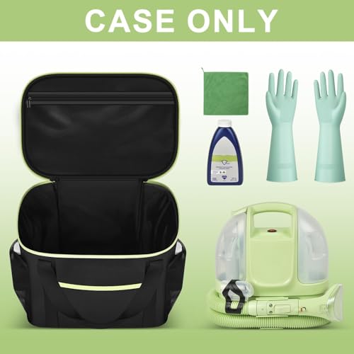 Peciue Storage Bag for Bissell Little Green Mini 4075 Carpet & Upholstery Cleaner, Waterproof Oxford Organizer with Green Zipper & Multi-Compartment Design for Tools, Accessories & Solution - Image 4