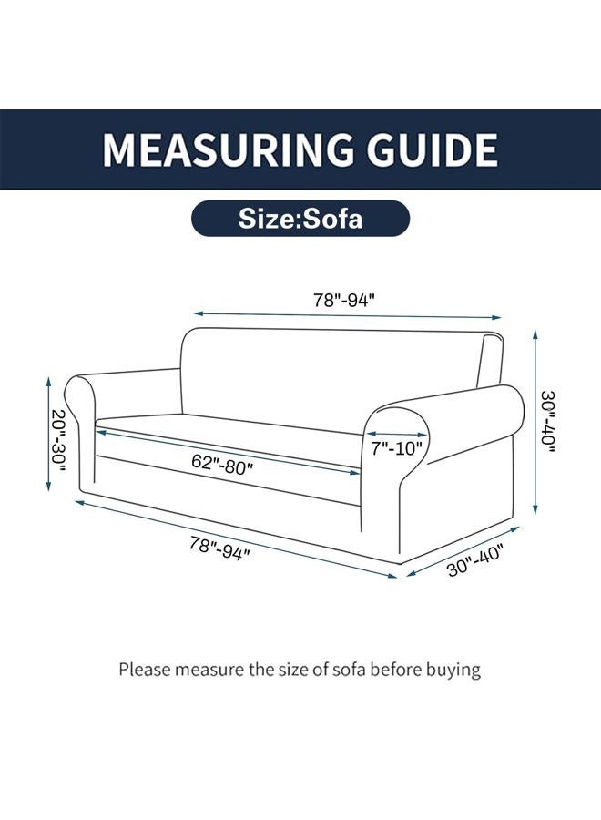 Cupuamon 2024 Newest Stretch Sofa Slipcovers Couch Cover for 3 Cushion Furniture Protector Sofa Covers with Elastic Bottom Jacquard Fabric Small Checks for Pets, Kids -Sofa, Chocolate - Image 2