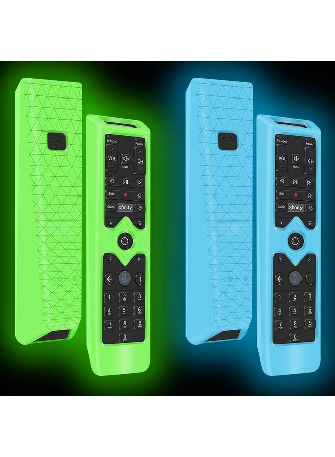 Oyrlize 2Pack Remote Protective Case For Xfinity Remote Control,Silicone Case Skin Sleeve For Xfinity Comcast Xr15 Voice Remote Control,[Thicken Layer] Shockproof Bumper Remote Back Covers-Glowgreen+Glowblue - Image 1
