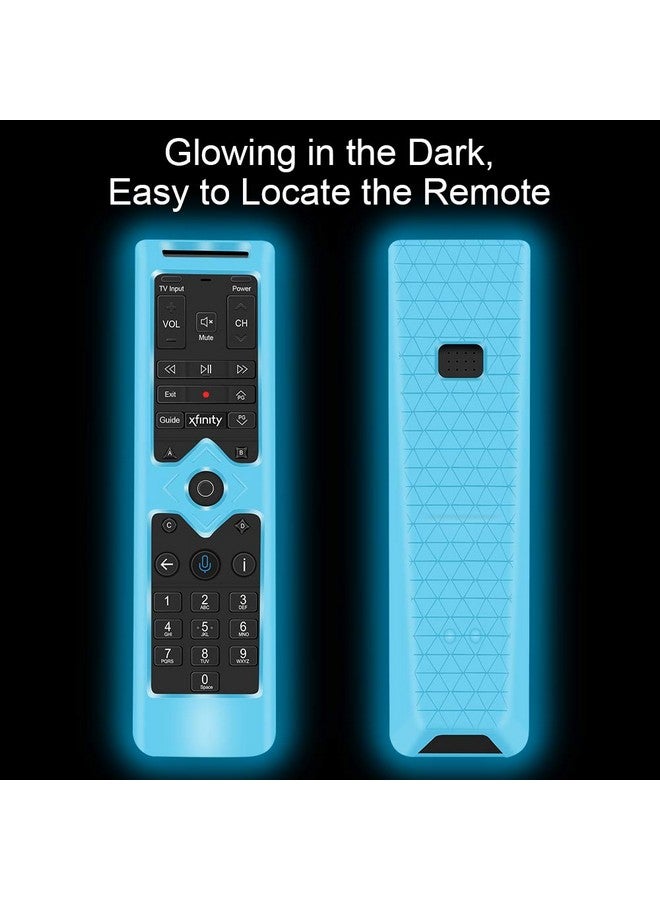 Oyrlize 2Pack Remote Protective Case For Xfinity Remote Control,Silicone Case Skin Sleeve For Xfinity Comcast Xr15 Voice Remote Control,[Thicken Layer] Shockproof Bumper Remote Back Covers-Glowgreen+Glowblue - Image 2