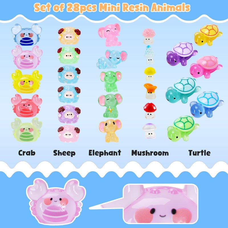 Kiddelo 28 Pack Valentines Day Gifts for Kids School Classroom Exchange, Mini Resin Animals with Cards and Organza Bags, Non Candy Valentines Party Favors and Appreciation Gifts - Image 4