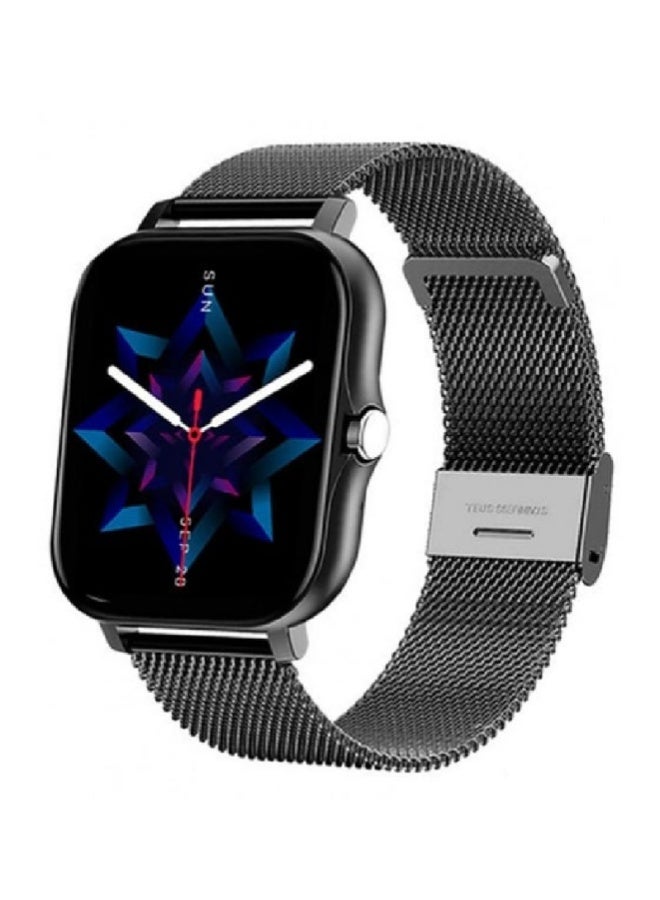 AROAQ Y13 Smart Watch 1.7 Inch HD Touch Screen, IP67 Waterproof, BP & SpO2 Monitoring, Heart Rate, Sleep & Fitness Tracker, Bluetooth Calls, Sports Modes – Mesh Steel Strap , Black - Image 1