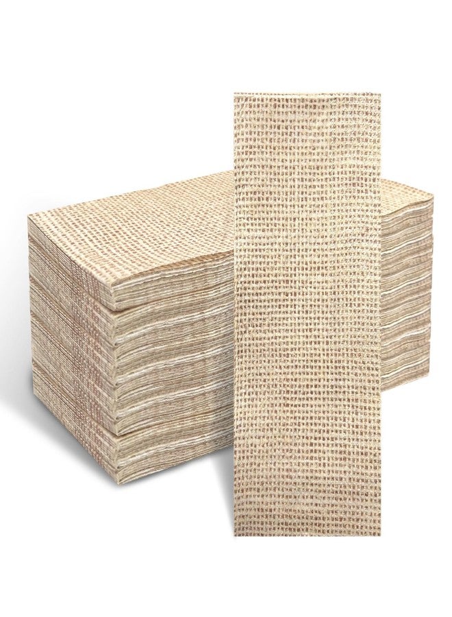 CODOHI 60 قطعة من مناديل البورلاپ المطبوعة، مناشف ضيوف قابلة للتخلص منها، مناشف يد للحمام، مناديل ضيوف ورقية للحمام والمطبخ وحفلات الزفاف والتخييم وحفلات الكوكتيل 4.3 × 7.9 بوصة - Image 1