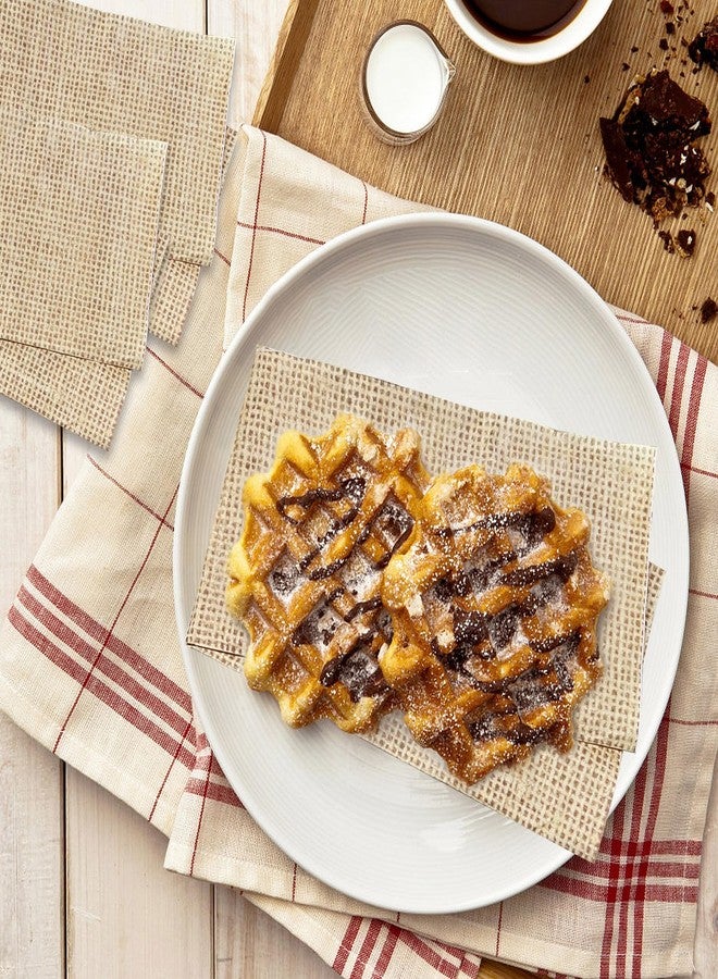 CODOHI 60 قطعة من مناديل البورلاپ المطبوعة، مناشف ضيوف قابلة للتخلص منها، مناشف يد للحمام، مناديل ضيوف ورقية للحمام والمطبخ وحفلات الزفاف والتخييم وحفلات الكوكتيل 4.3 × 7.9 بوصة - Image 5