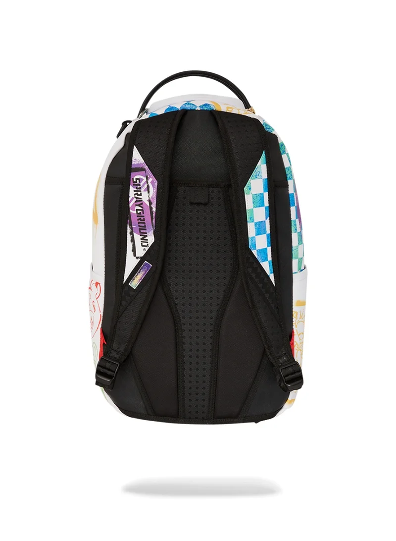 SPRAYGROUND SHARK CENTRAL STENCILS WHITE DLXSV BACKPACK