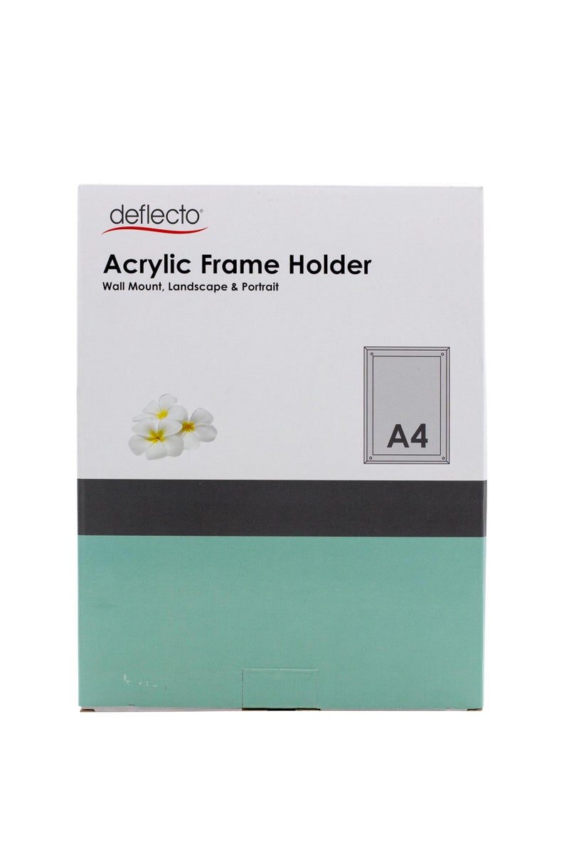 Deflecto Sign Holder A4Wall Mount Acrylic Clear - Image 1