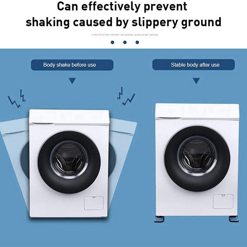 Nathgra Washer Dryer Anti Vibration Pads with Suction Cup Feet Fridge Washing Machine Leveling Feet Anti Walk Pads Shock Absorber Furniture Lifting BaseSet of 4 PCS - Image 3