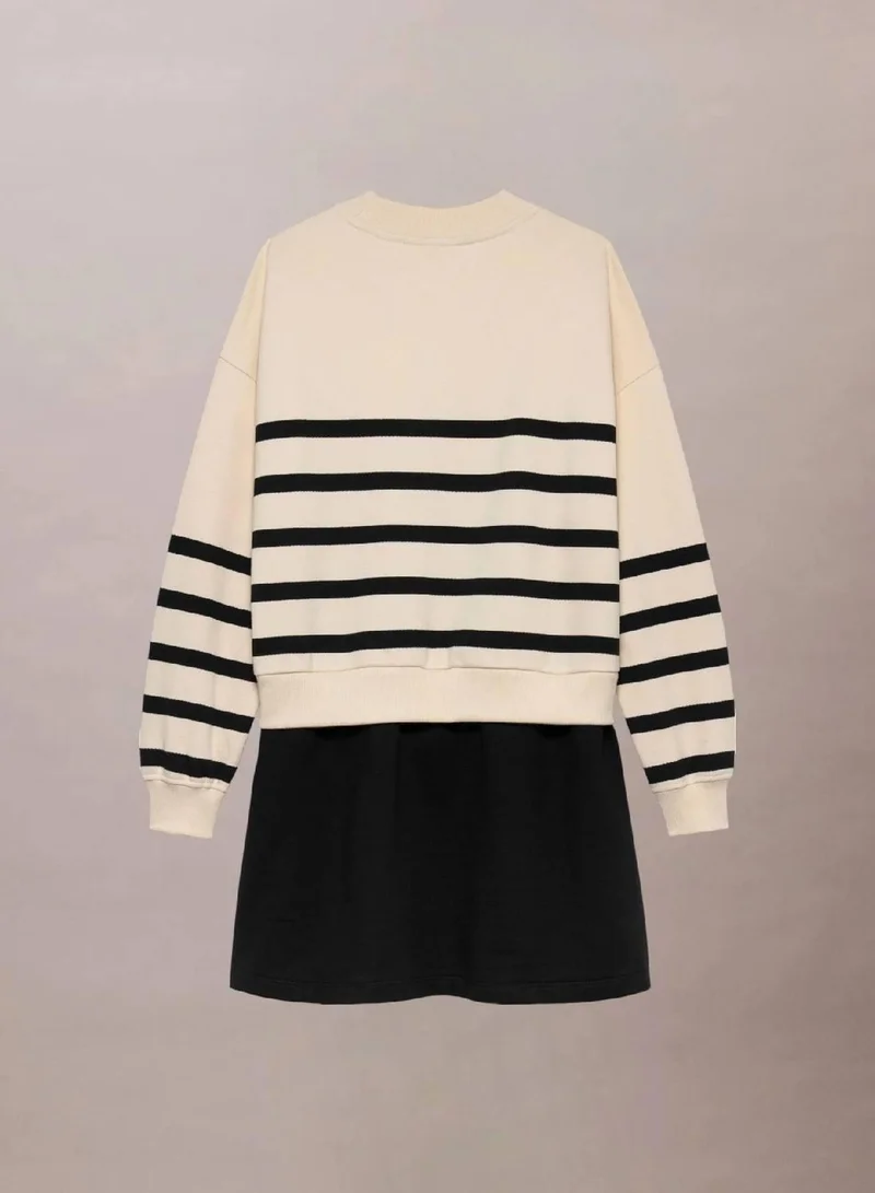 Calvin Klein Jeans White Cap Gray/ Ck Black Relaxed Terry Dress for Women | Best Price UAE
