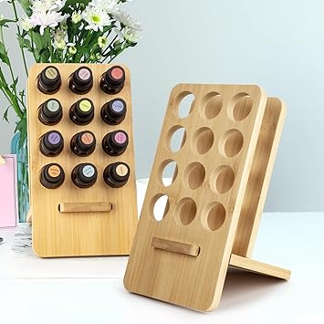 Guolich Essential Oil 12 Slots Storage Box Wooden Essential Oils Display Organizer Stand Holder for 15 ml Bottles Nail Polish Collection - Image 2