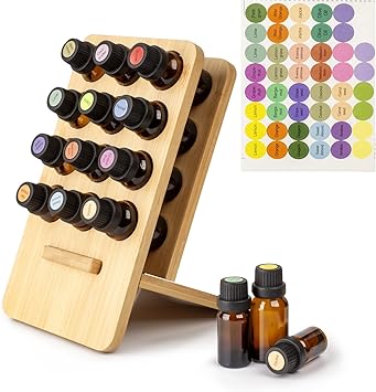 Guolich Essential Oil 12 Slots Storage Box Wooden Essential Oils Display Organizer Stand Holder for 15 ml Bottles Nail Polish Collection - Image 1