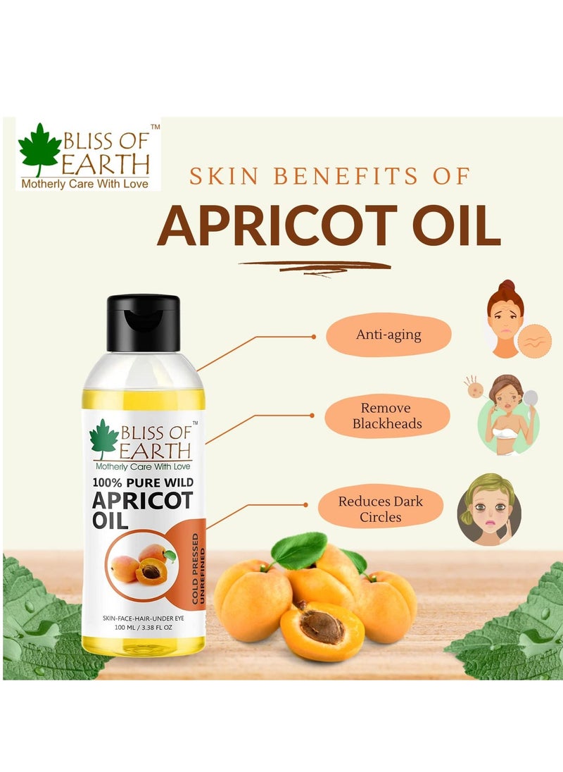 BLISS OF EARTH Apricot Oil 100ml Wildcrafted Himalayan Coldpressed & Unrefined  - Image 2