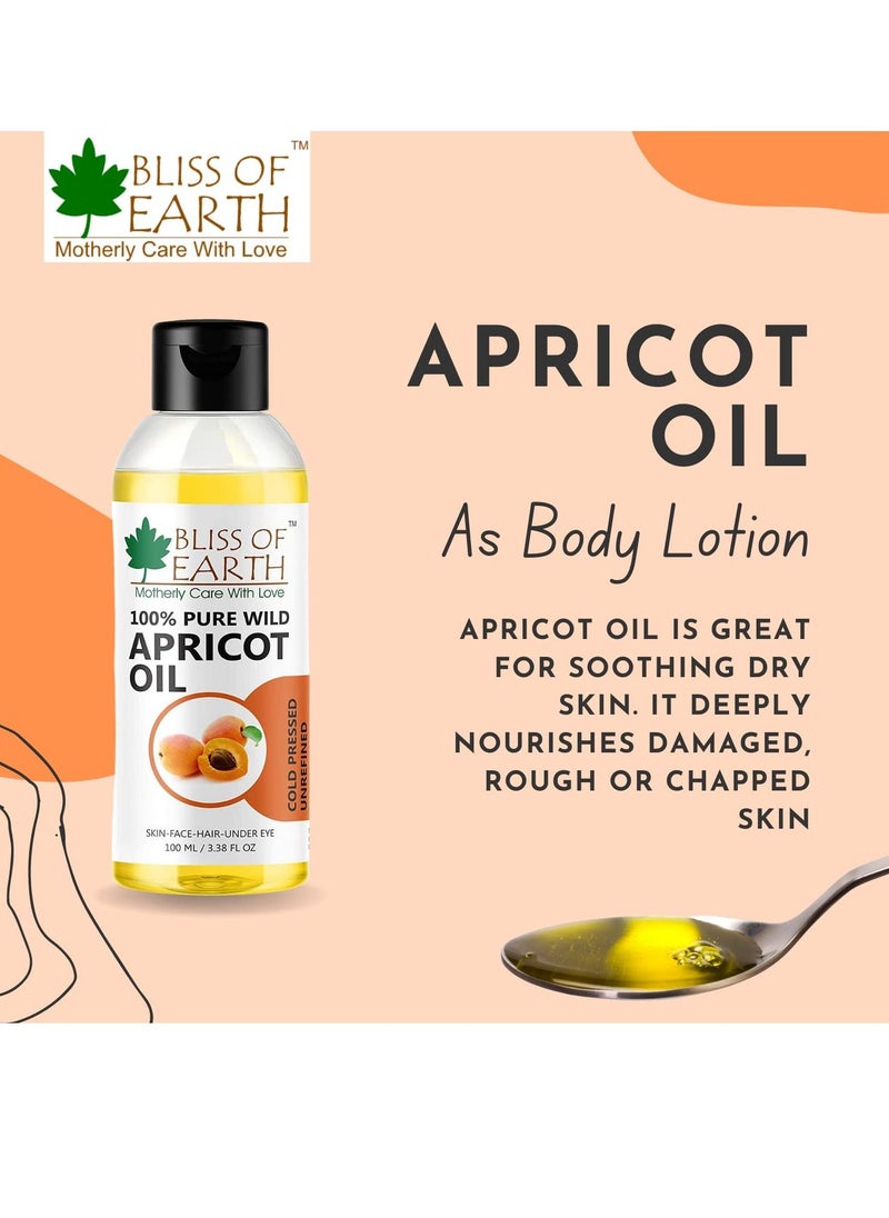 BLISS OF EARTH Apricot Oil 100ml Wildcrafted Himalayan Coldpressed & Unrefined  - Image 3