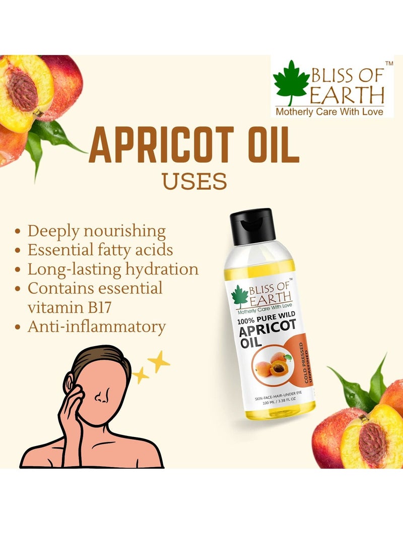 BLISS OF EARTH Apricot Oil 100ml Wildcrafted Himalayan Coldpressed & Unrefined  - Image 5