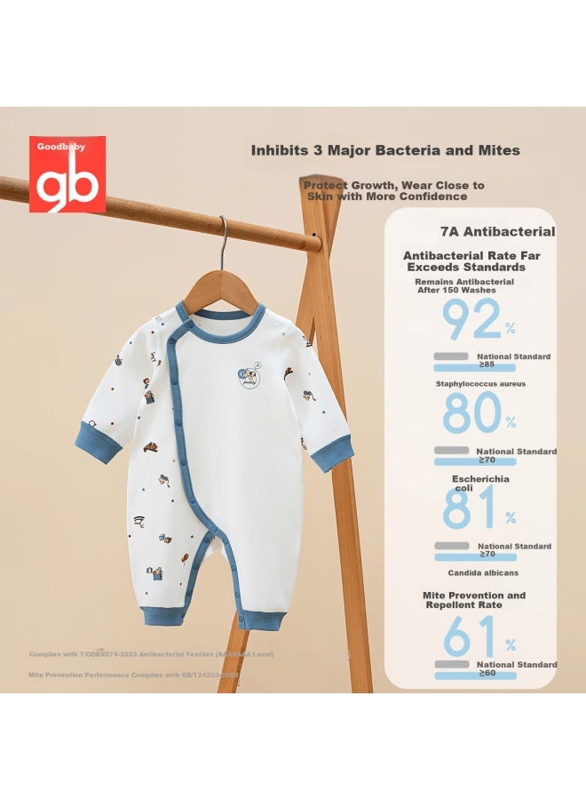 Gb Baby Romper A-class Cotton Long Sleeve Jumpsuit 7a Antibacterial 2-pack Toy Wonder Blue 59cm - Image 2