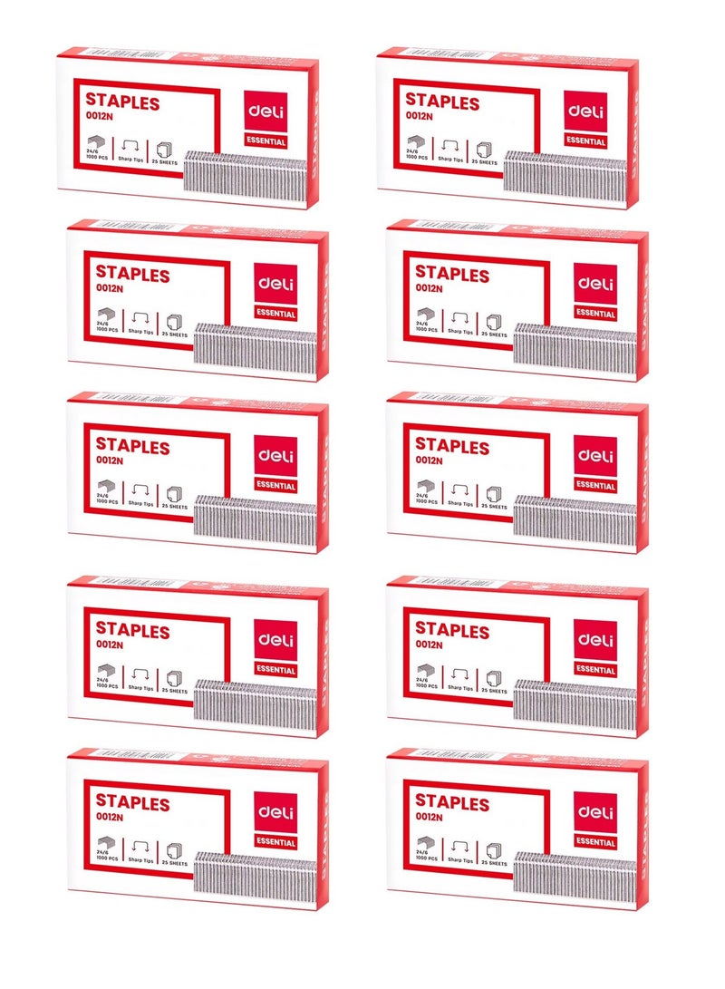 Deli مجموعة من 10 دبابيس دباسة رقم 24/6 - Image 1