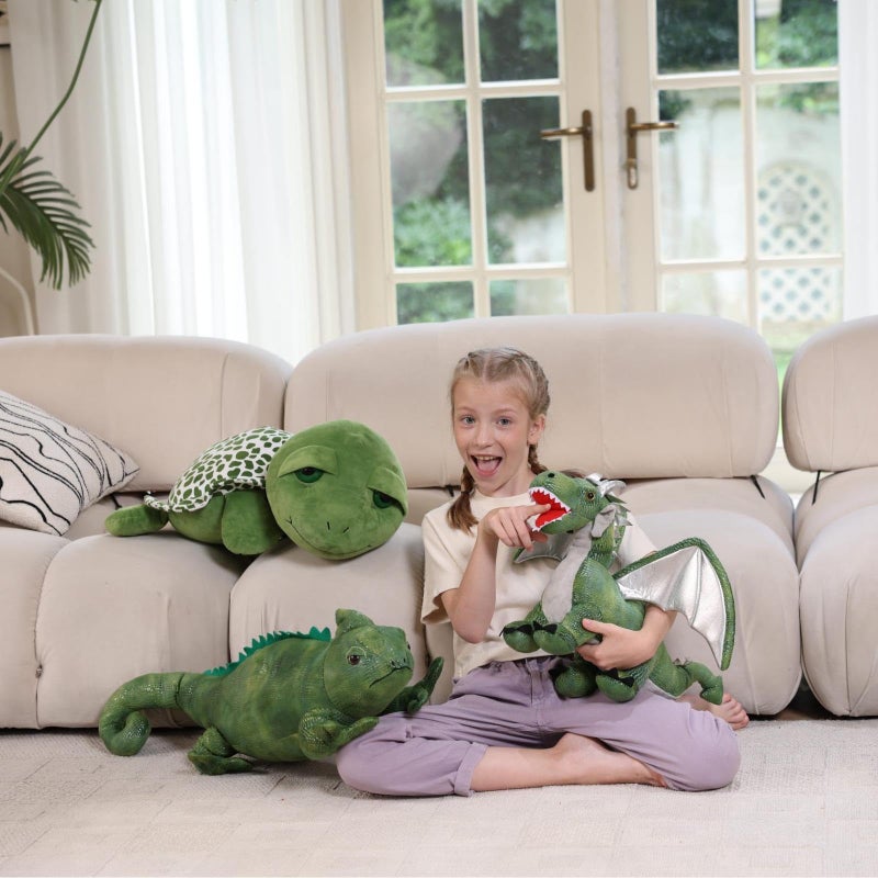 Karister Giant Dragon Plush Toy, 24 Inch Soft Large Drgon Stuffed Animal for Kids Boys Girls, Green Dinosaur Plushies as Christmas Birthday Gift - Image 2