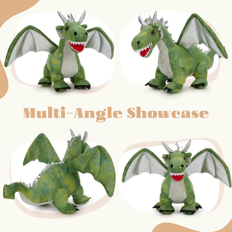 Karister Giant Dragon Plush Toy, 24 Inch Soft Large Drgon Stuffed Animal for Kids Boys Girls, Green Dinosaur Plushies as Christmas Birthday Gift - Image 4