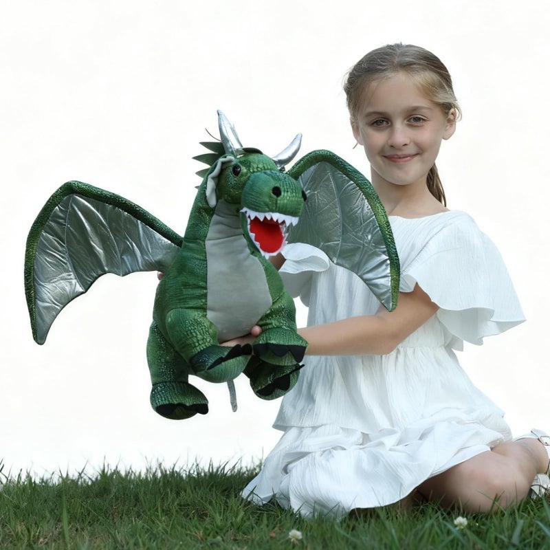 Karister Giant Dragon Plush Toy, 24 Inch Soft Large Drgon Stuffed Animal for Kids Boys Girls, Green Dinosaur Plushies as Christmas Birthday Gift - Image 1
