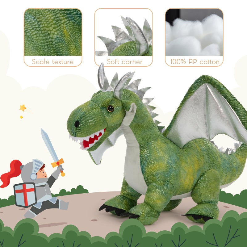 Karister Giant Dragon Plush Toy, 24 Inch Soft Large Drgon Stuffed Animal for Kids Boys Girls, Green Dinosaur Plushies as Christmas Birthday Gift - Image 3