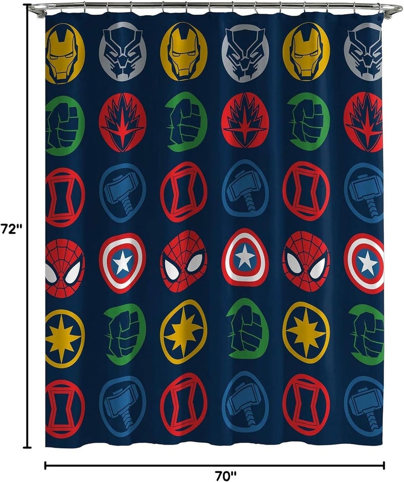 Jay Franco ستارة دش مارفل أفنجرز مع دروع وسهلة العناية - ستارة حمام للأطفال تحتوي على كابتن أمريكا، آيرون مان، ثور، وسبايدرمان (منتج رسمي من مارفل) - Image 3