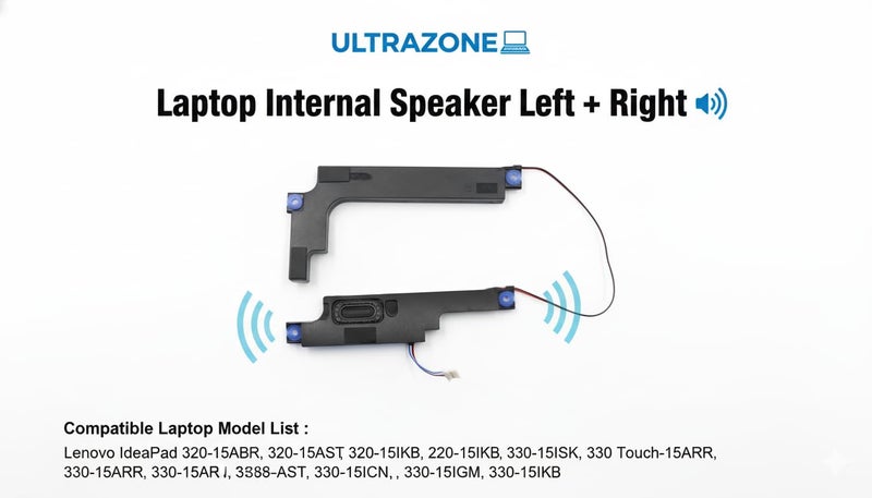 ULTRAZONE Laptop Internal Speaker Compatible for Lenovo IdeaPad 320-15ABR, 320-15AST, 320-15IKB, 320-15ISK, 330 Touch-15ARR, 330 Touch-15IKB, 330-15ARR, 330-15AST, 330-15ICN, 330-15IGM, 330-15IKB - Image 2