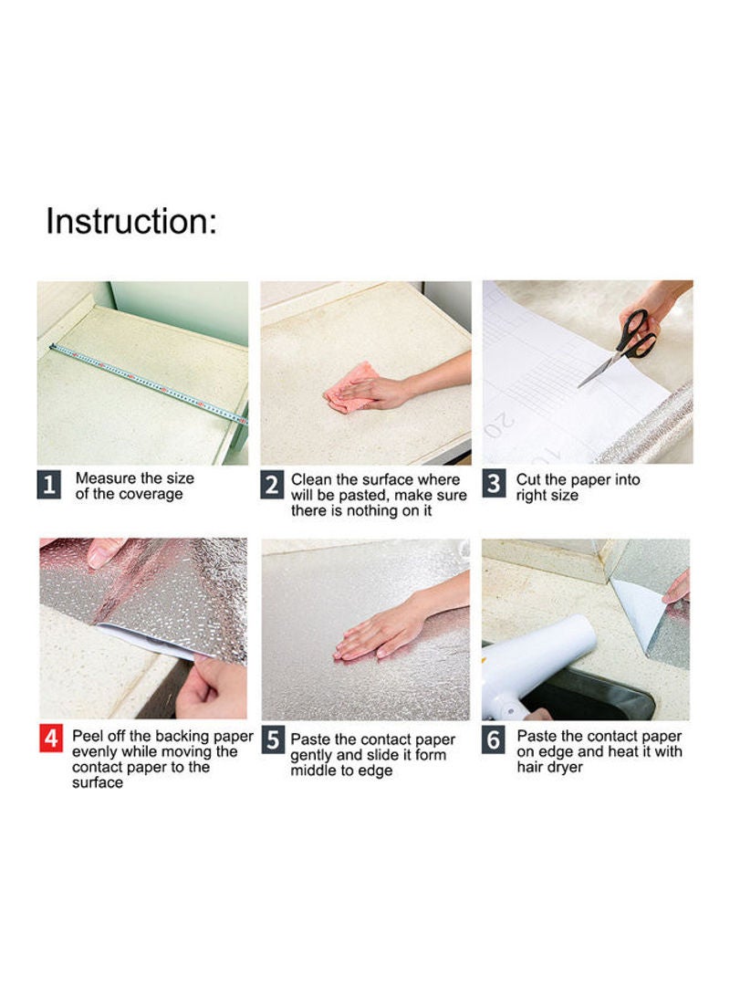 ملصق جداري للمطبخ ذاتي اللصق مضاد للماء ومقاوم للحرارة من رقائق الألومنيوم ذهبي - Image 3