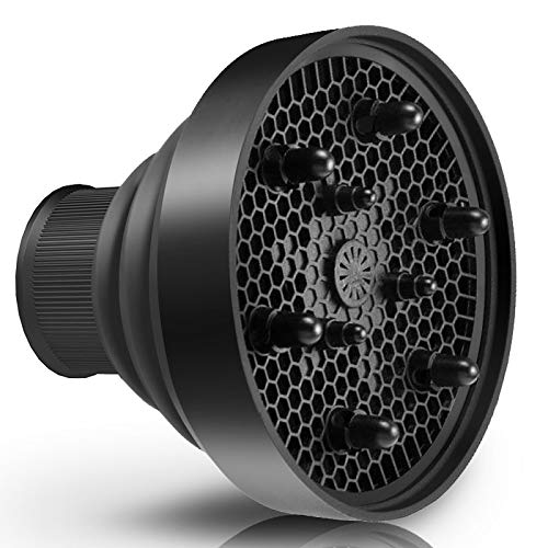 WAJIAYON Universal Collapsible Hair Dryer Diffuser Attachment- Salon Grade tool,Lightweight Foldable Portable Travel Folding Design Fit Most of blow Dryers-Black - Image 2
