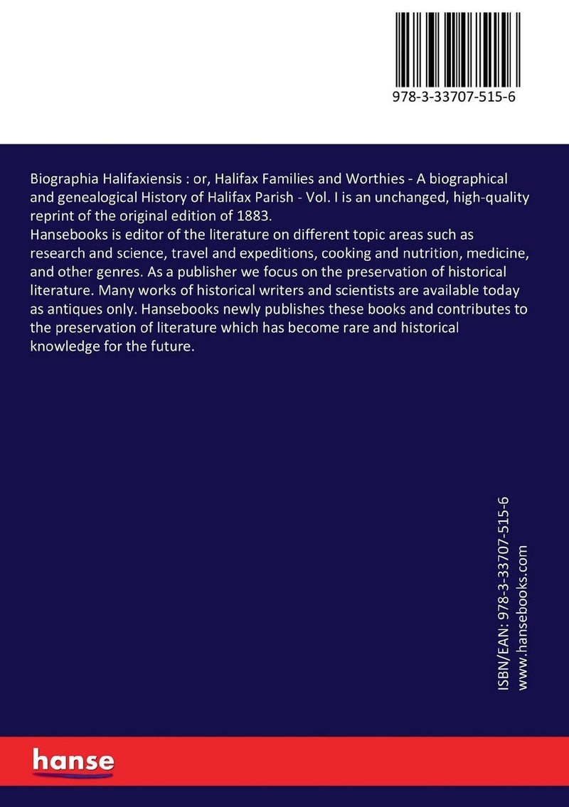 Biographia Halifaxiensis: or, Halifax Families and Worthies:A biographical and genealogical History of Halifax Parish - Vol. I - Image 2
