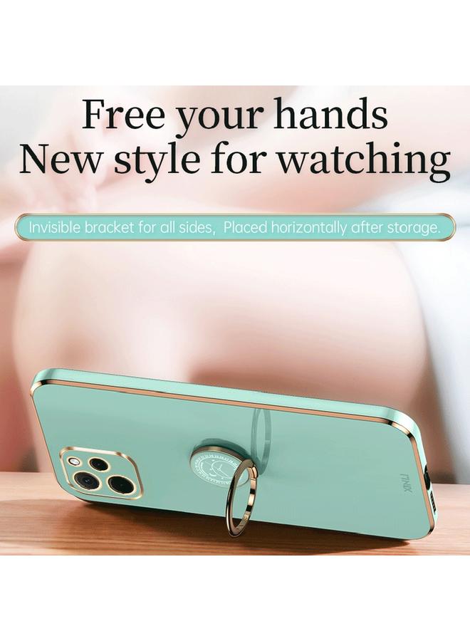 شين لي تونج جراب لهاتف Huawei nova Y61، جراب هاتف من مادة TPU المطلية بالكهرباء 6D بحافة مستقيمة مع حامل حلقي - Image 4