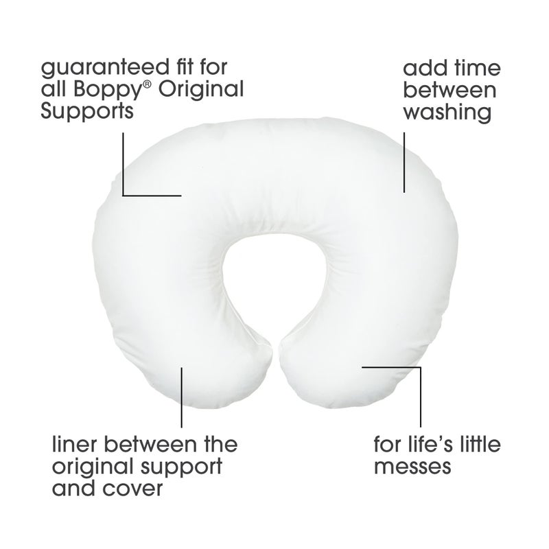 بوبي Boppy Original Nursing Pillow Liner, Bright White, Machine Washable and Wipeable, Extends Time Between Washes, Liner Only - Image 2
