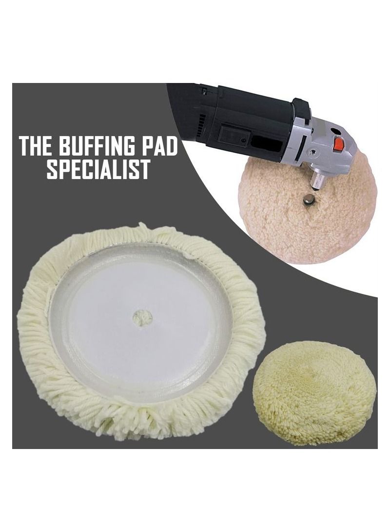 Wool Polishing Clean Buffing Wheel Pad Bonnet for Furniture Car for car Polisher White - Image 1