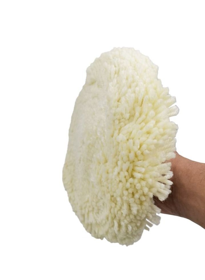 Wool Polishing Clean Buffing Wheel Pad Bonnet for Furniture Car for car Polisher White - Image 3